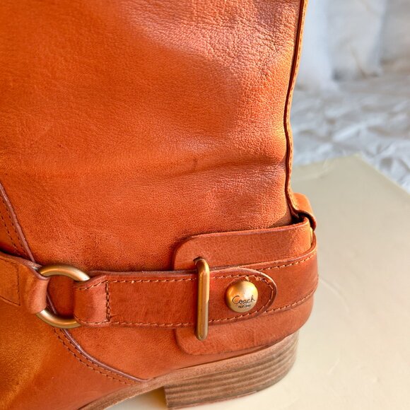 Vintage Coach Natalie Brown Leather Riding Boots - Classic, Sleek, & Preppy S 8 - Picture 9 of 14
